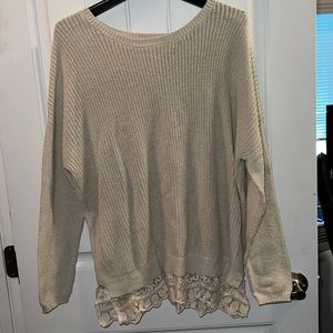 Beige long sleeve sweater. No stains or holes